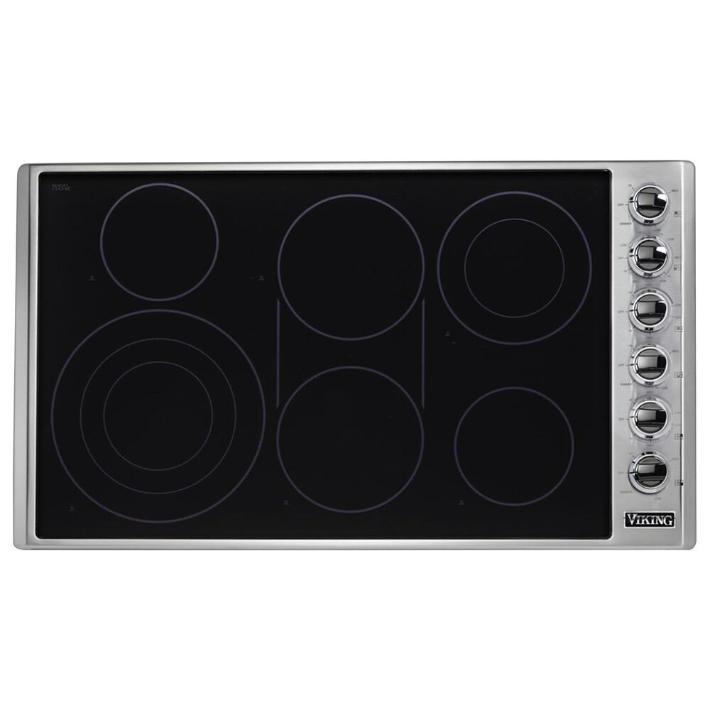 Viking Range 36" Electric Radiant Cooktop in Stainless Steel and Black, , large