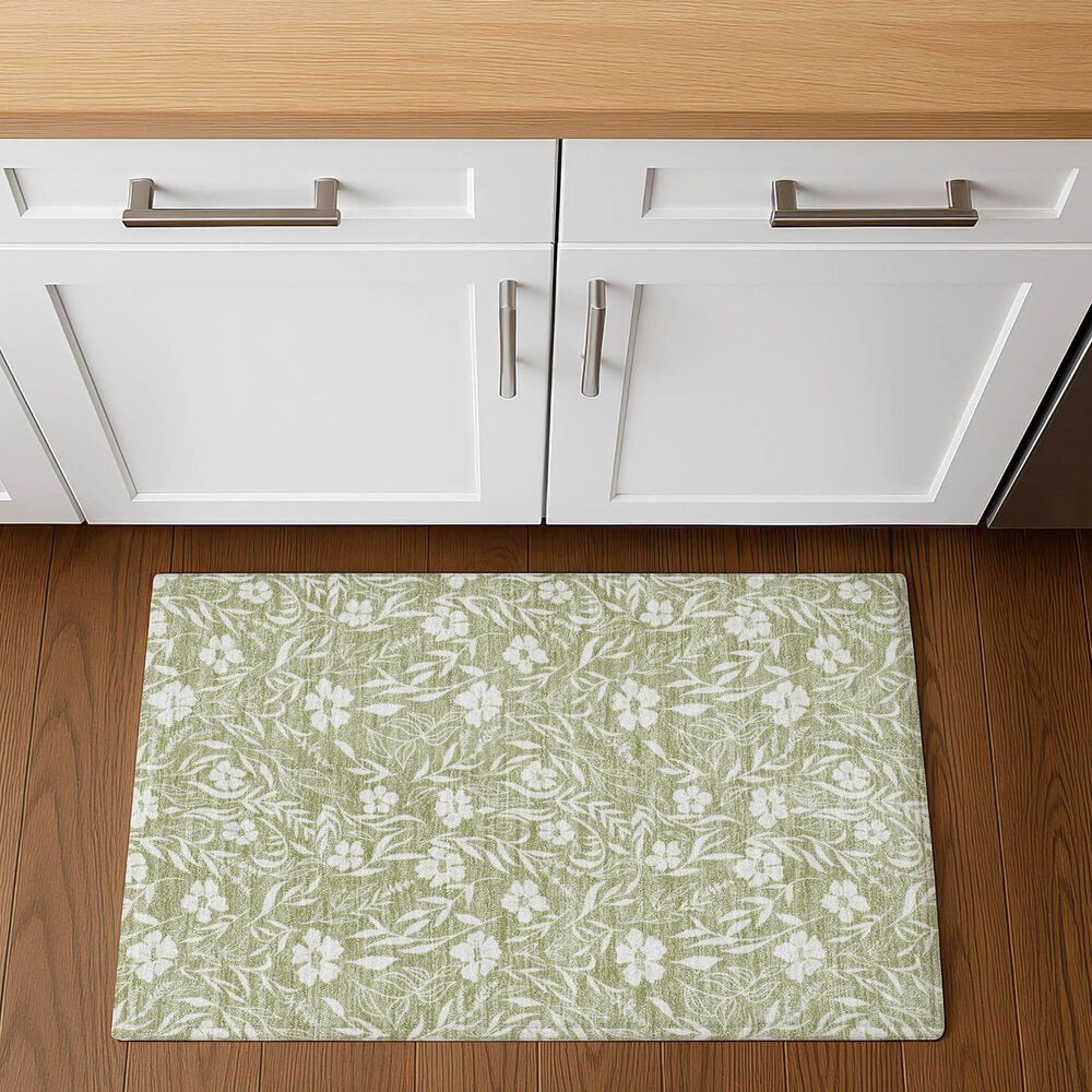 Dalyn Rug Company Soft Essentials Floral Aloe 2'6" x 3'10" Indoor/Outdoor Area Rug, , large