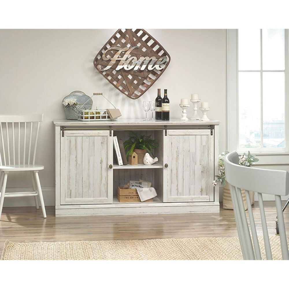 Sauder Barrister Lane 61&quot; Entertainment Credenza in White Plank, , large