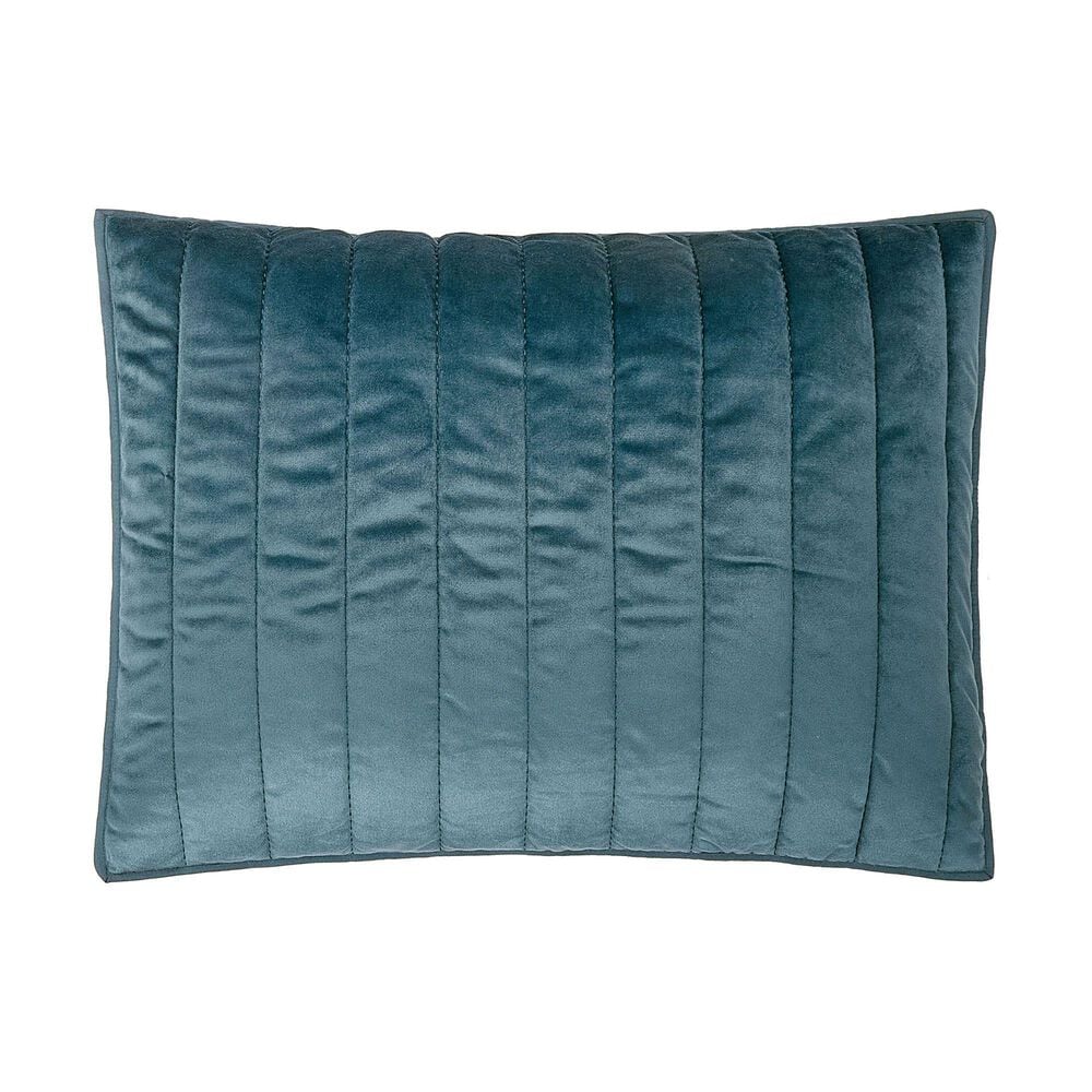Peking Handicraft Velvet Cable Luxury 3-Piece King Quilt Set in Blue, , large