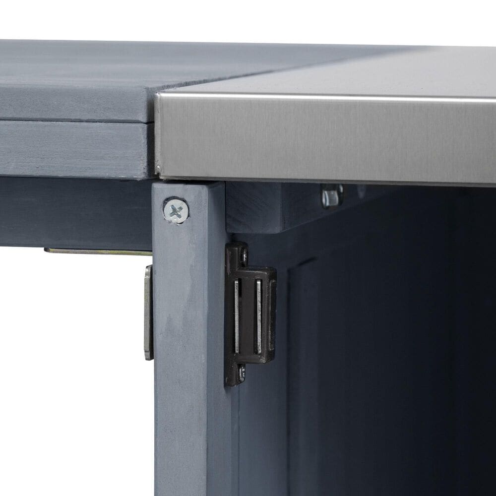 HOMLUX 67" Outdoor Kitchen Island with Stainless Steel Top in Grey, , large