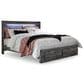 Ashley Baystorm King Panel Bed with 2 Storage Drawers in Gray, , large