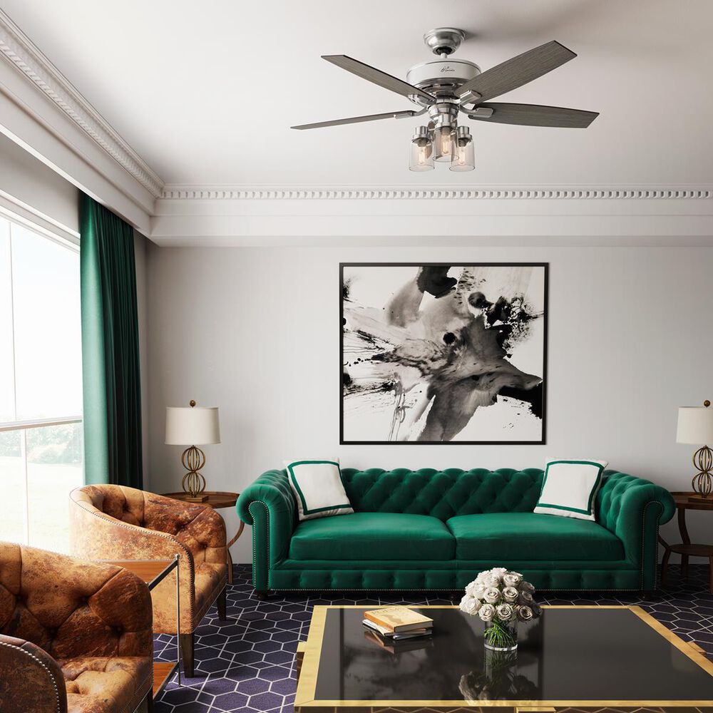 Hunter Bennett 52&quot; Ceiling Fan in Brushed Nickel, , large