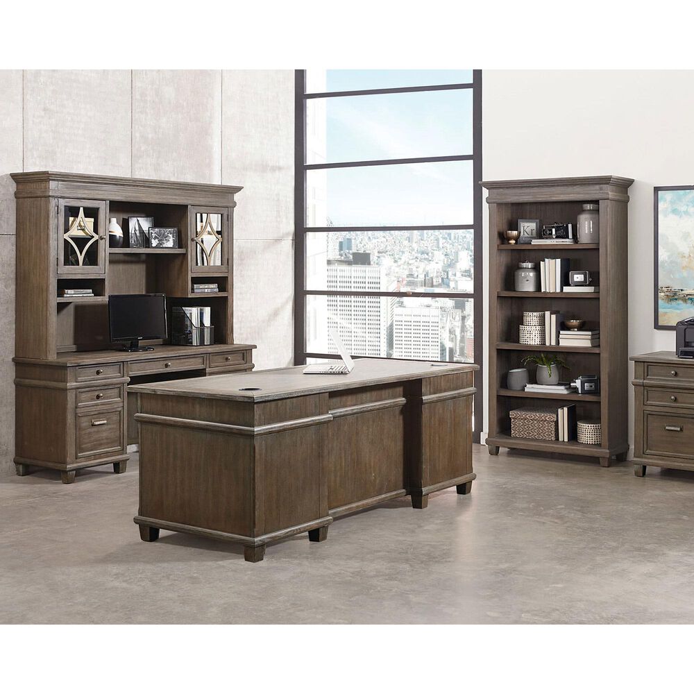 Wycliff Bay Carson Open Bookcase in Weathered Dove, , large