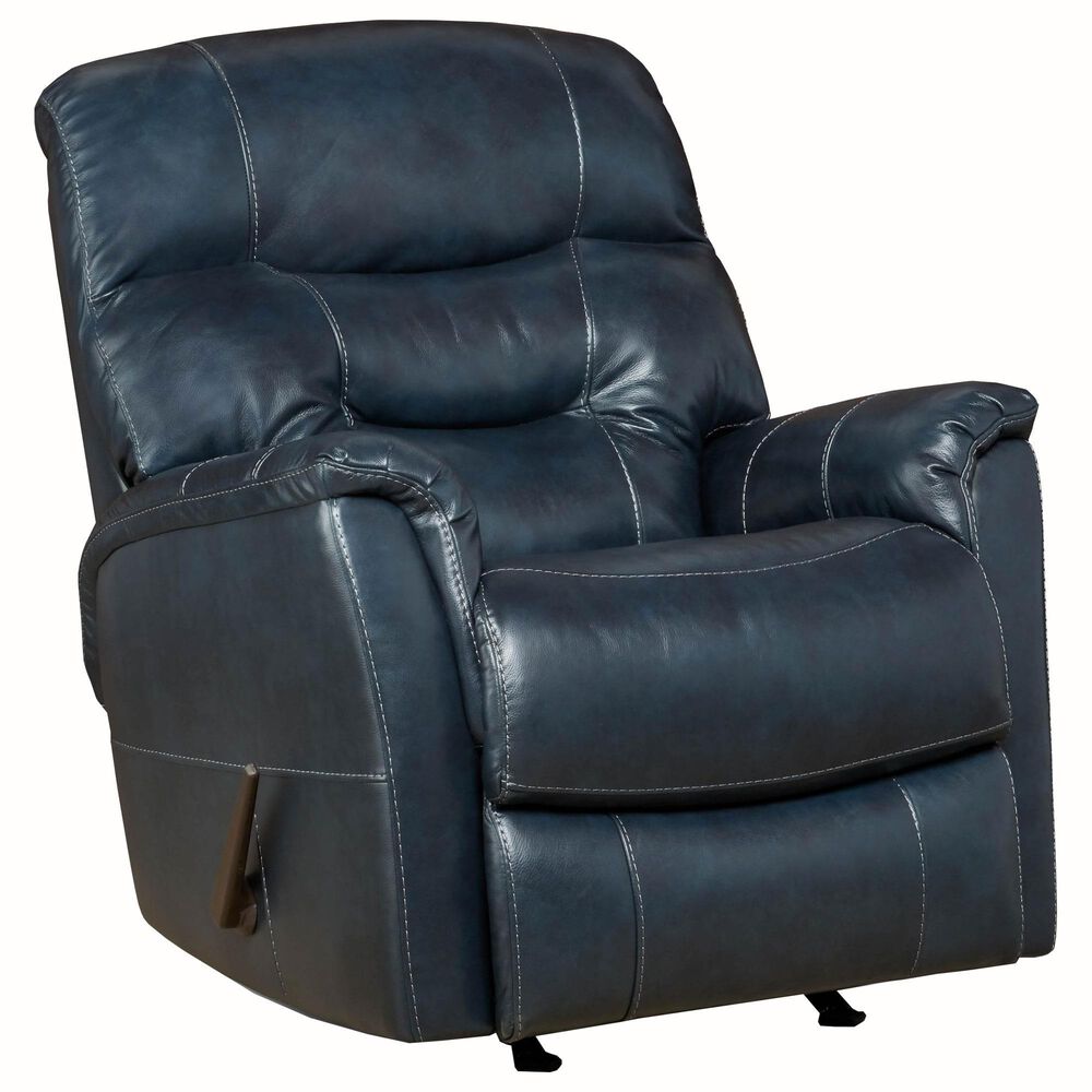 HomeStretch Napoli Manual Rocker Recliner in Blue, , large