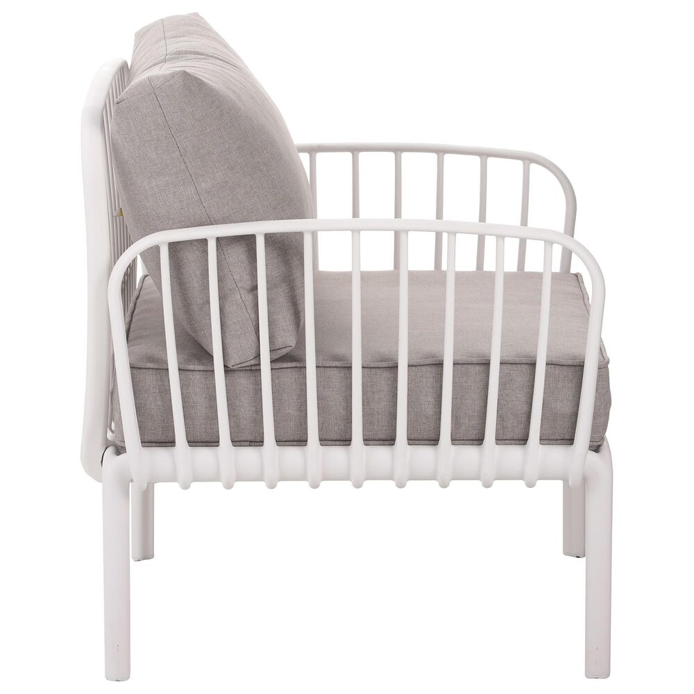 Hearth and Haven Patio Club Chair with Light Gray Cushion in White, , large