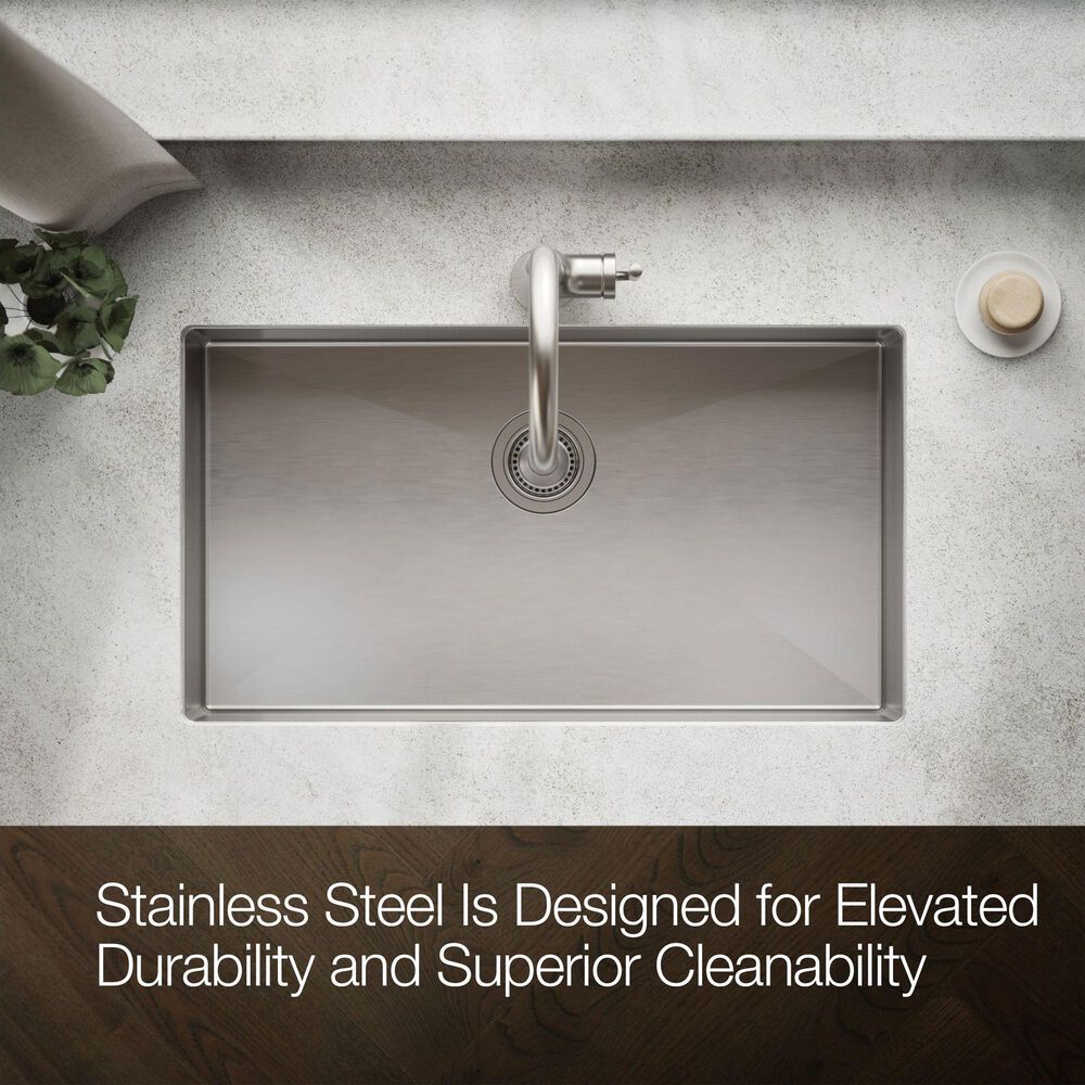 Kohler Strive 32" Undermount Single Bowl Kitchen Sinks in Stainless Steel, , large