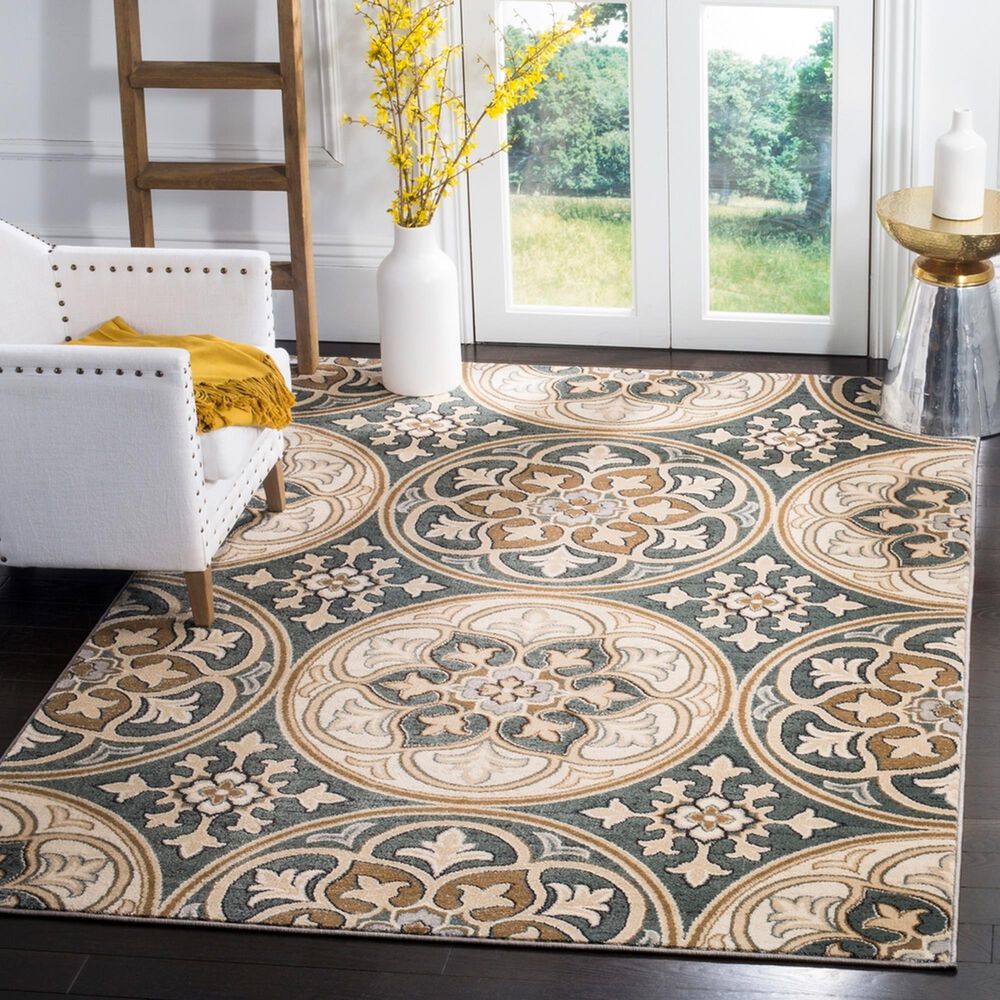 Safavieh Lyndhurst 6&#39; x 9&#39; Slate Blue and Beige Area Rug, , large