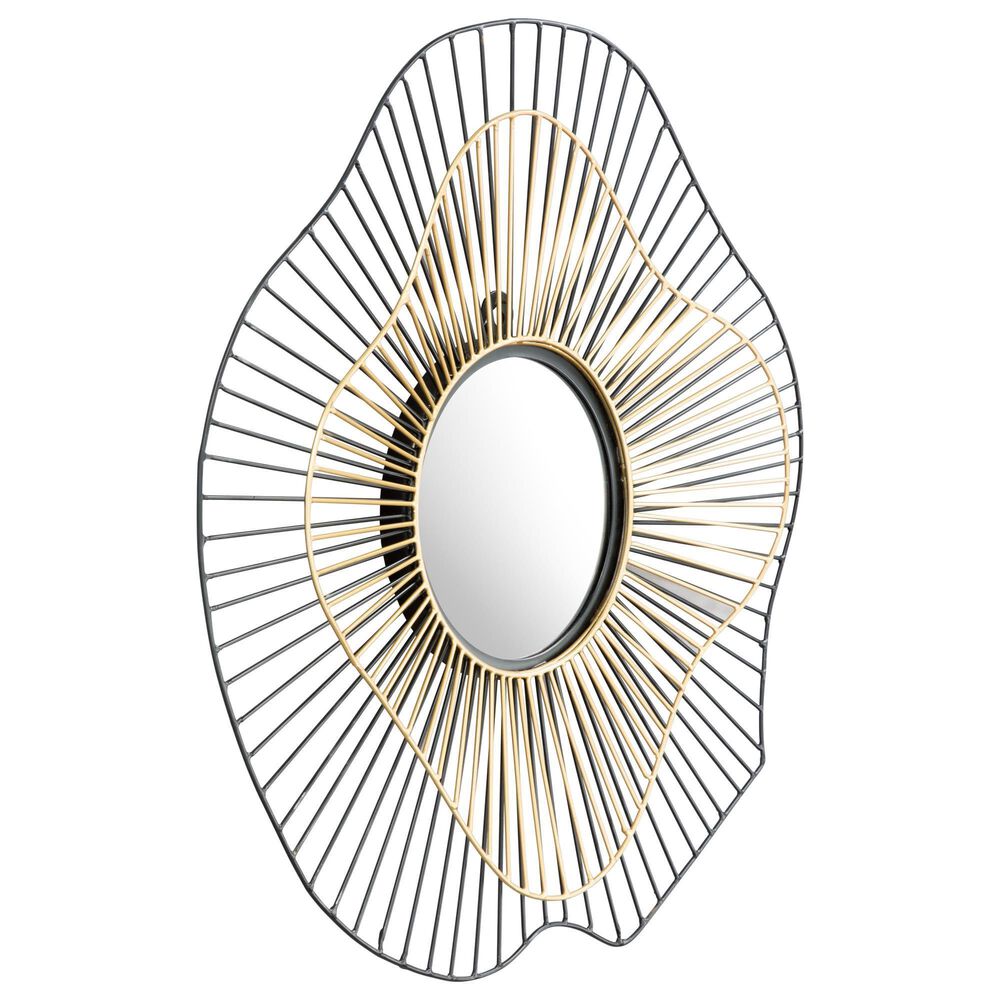 Zuo Modern Comet Mirror in Black/Gold, , large