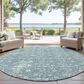 Dalyn Rug Company Soft Essentials Floral Teal 8" Round Indoor/Outdoor Area Rug, , large