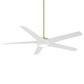 Minka-Aire Skymaster 65" Ceiling Fan with LED Light in Soft Brass, , large