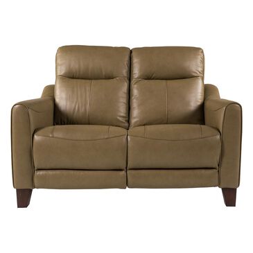 Flexsteel Forte Leather Power Reclining Loveseat in Mushroom, , large