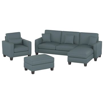 Bush Stockton 4-Piece Living Room Set with Chaise Lounge in Turkish Blue, , large