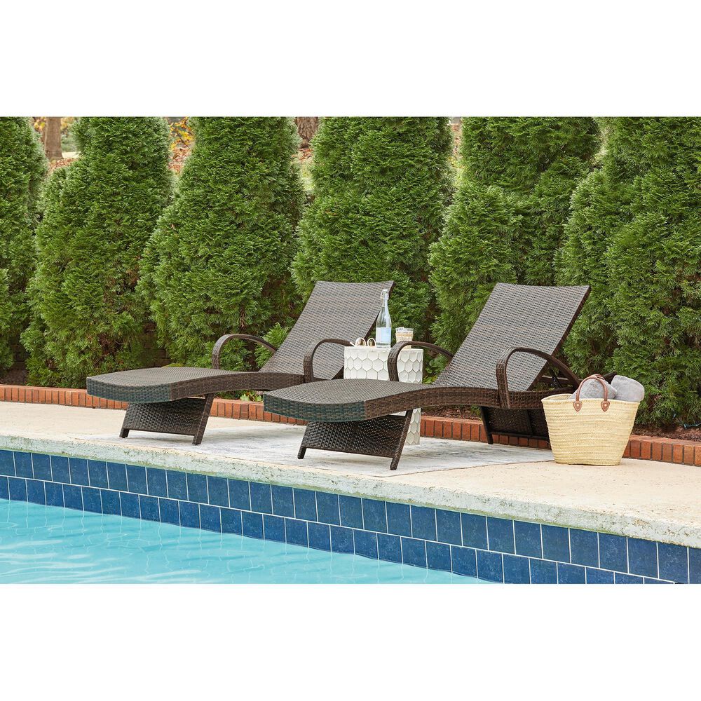 Ashley Kantana Patio Chaise Lounge in Brown &#40;Set of 2&#41;, , large