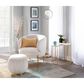 Lumisource Ruched Ottoman in Cream Velvet and Gold, , large