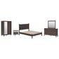 Ashley 5-Piece Queen Panel Platform Bedroom Set in Rich Brown, , large