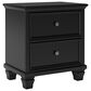 Ashley Lanolee 2-Drawer Nightstand in Black, , large