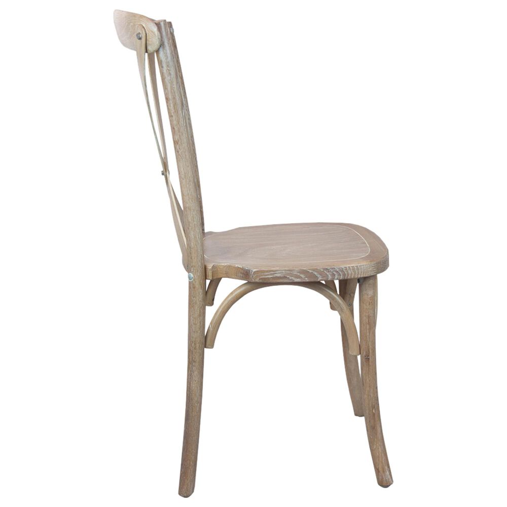 Flash Furniture Advantage XBack Dining Side Chair in Driftwood NFM