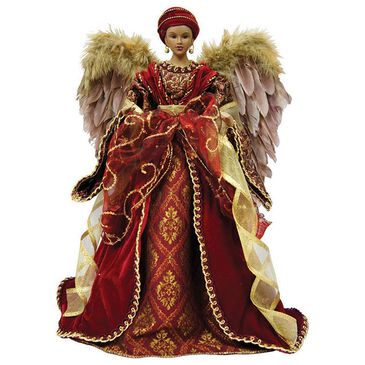 Santa"s Workshop 16" Diva Angel Tree Topper in Red, Gold and Brown, , large