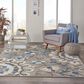 Nourison Aloha Floral 7"10" x 10"6" Grey and Multicolor Indoor/Outdoor Area Rug, , large