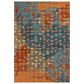 Kas Oriental Rugs Illusions Elements 3"3" x 4"11" Blue and Coral Area Rug, , large