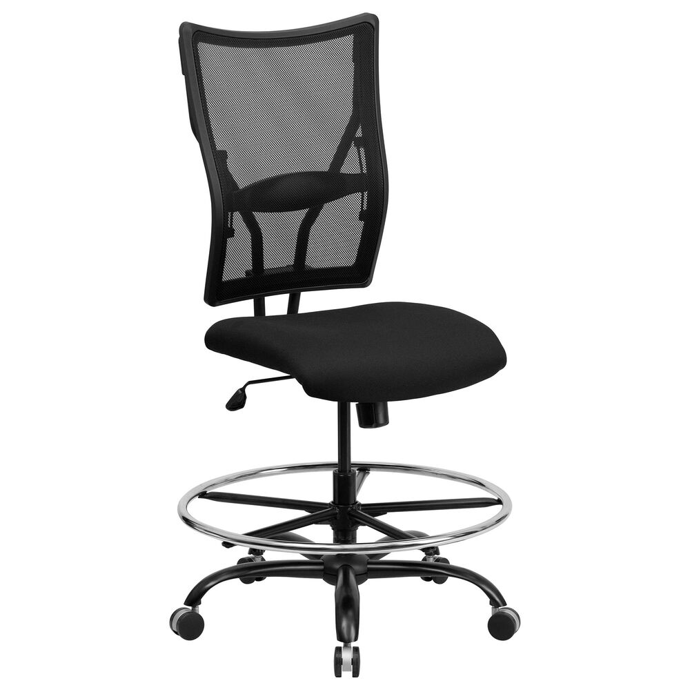 Flash Furniture HERCULES Big & Tall Drafting Chair in Black, , large