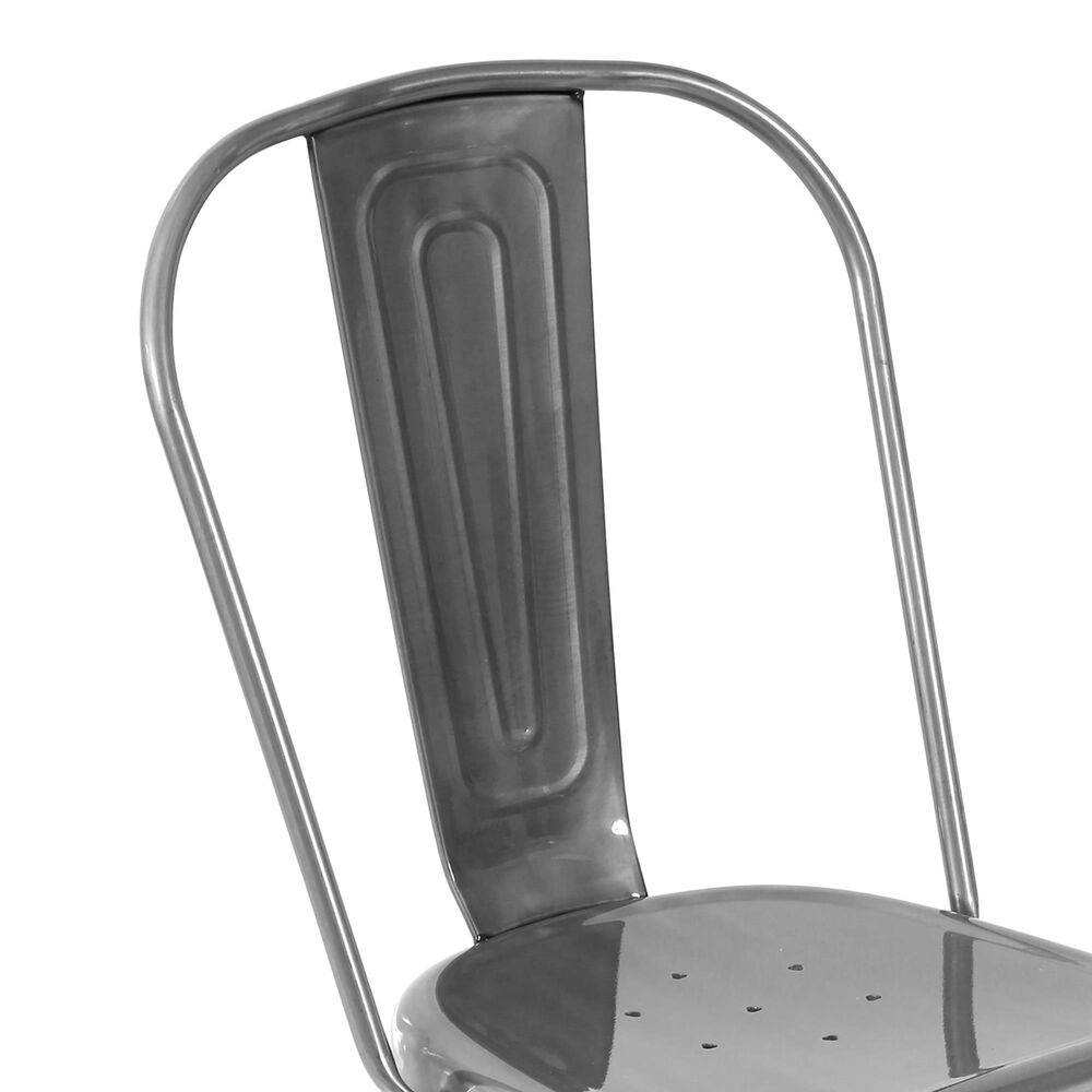 Lumisource Oregon Stackable Dining Chair in Brushed Silver/Brushed Silver &#40;Set of 2&#41;, , large