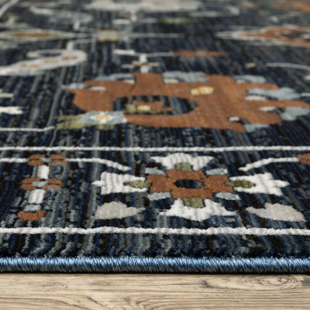 Oriental Weavers Keira Blue and Rust 5&#39;3&quot; x 7&#39;6&quot; Area Rug, , large