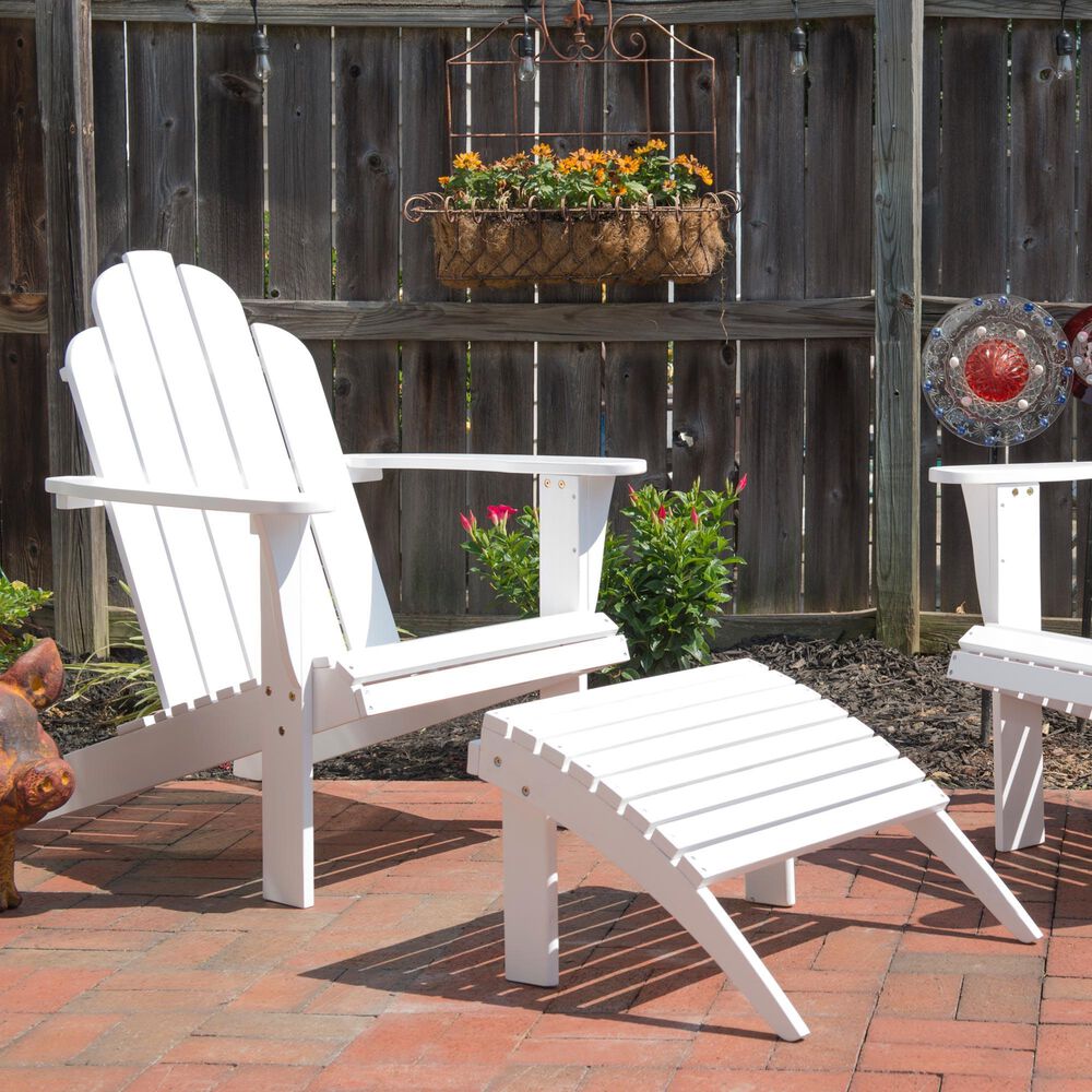 Linon Home Decor Adirondack Patio Chair in White, , large