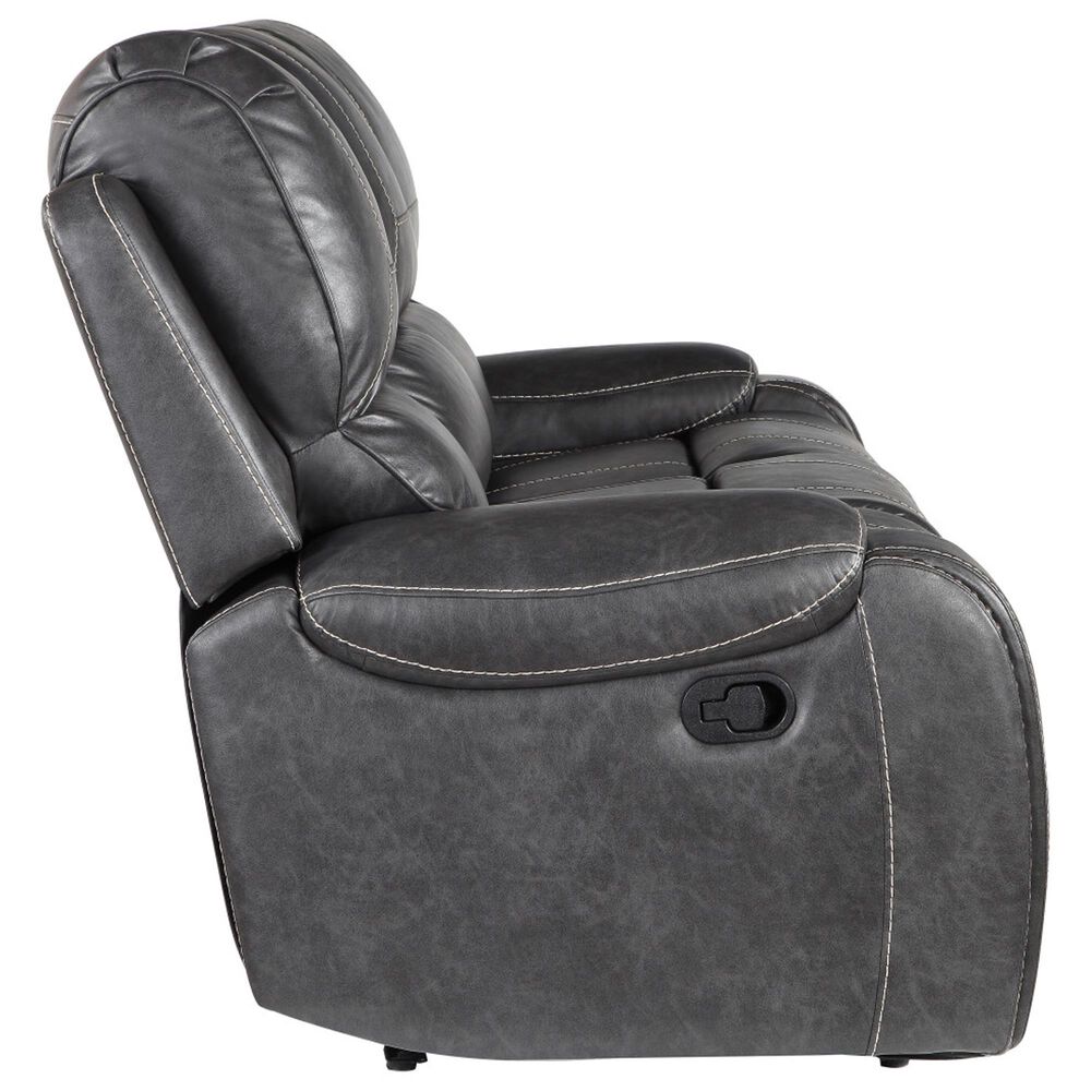 Crystal City Keily Manual Reclining Sofa with Dropdown Table in Dove Grey, , large