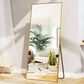 HOMLUX 58" x 18" Rectangular Leaning Floor Mirror in Gold, , large