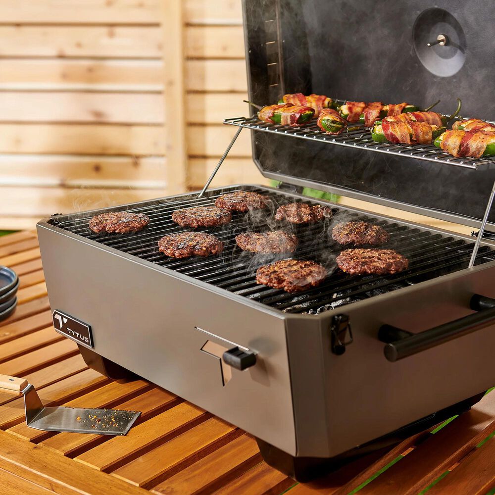 TYTUS Emberwood Portable Charcoal Grill in Gunmetal Gray, , large