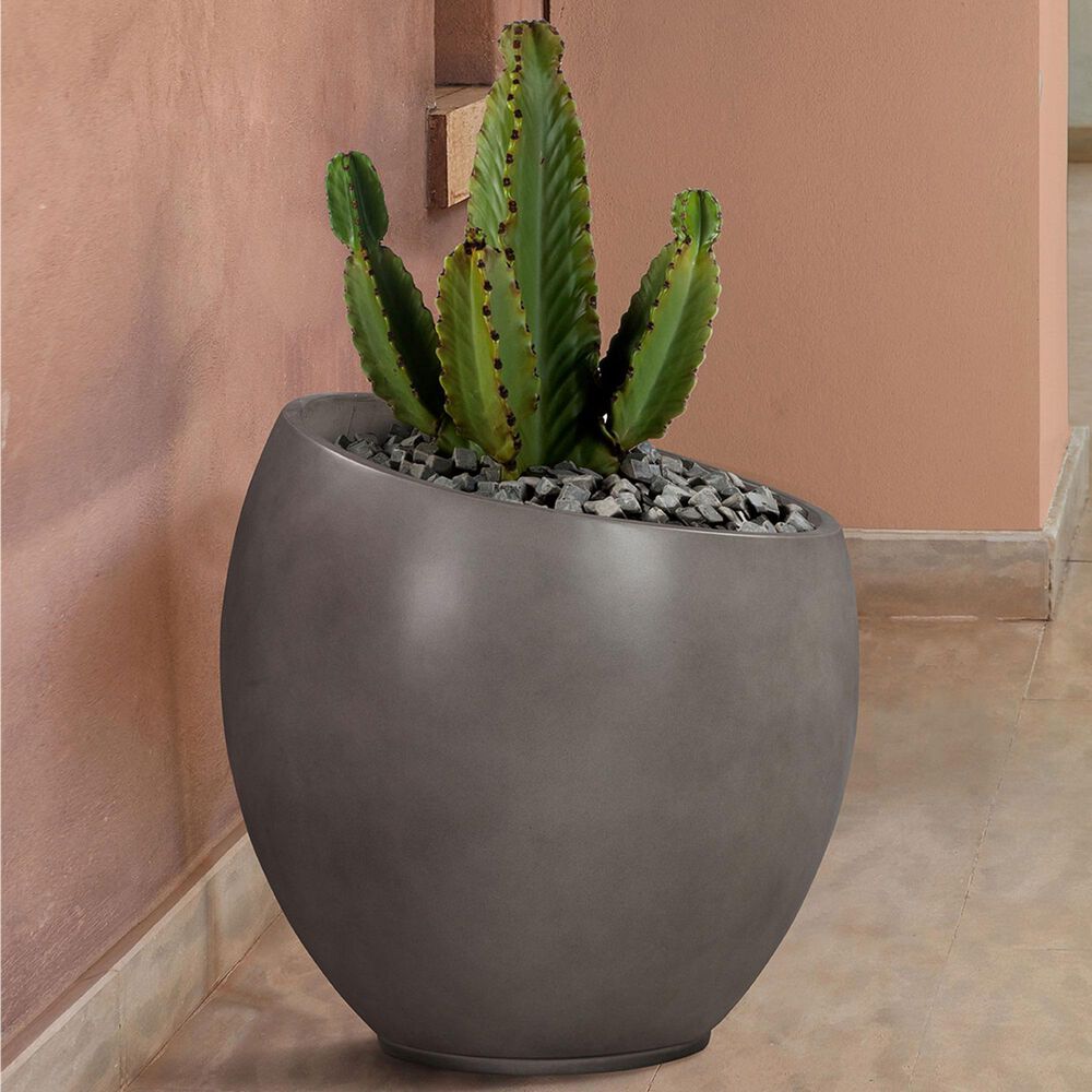 Blue River Moonstone Medium Patio Planter in Grey, , large