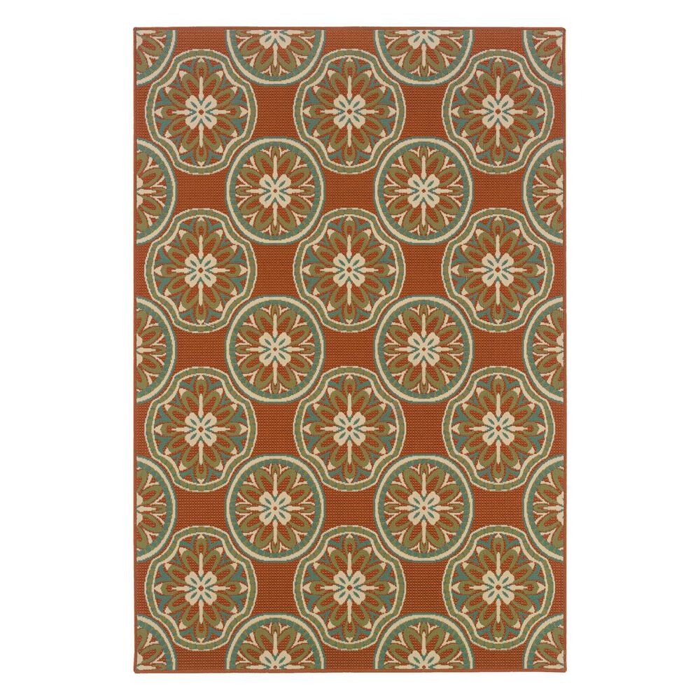 Oriental Weavers Montego 8323D 7'10" x 10'10" Rust Area Rug, , large