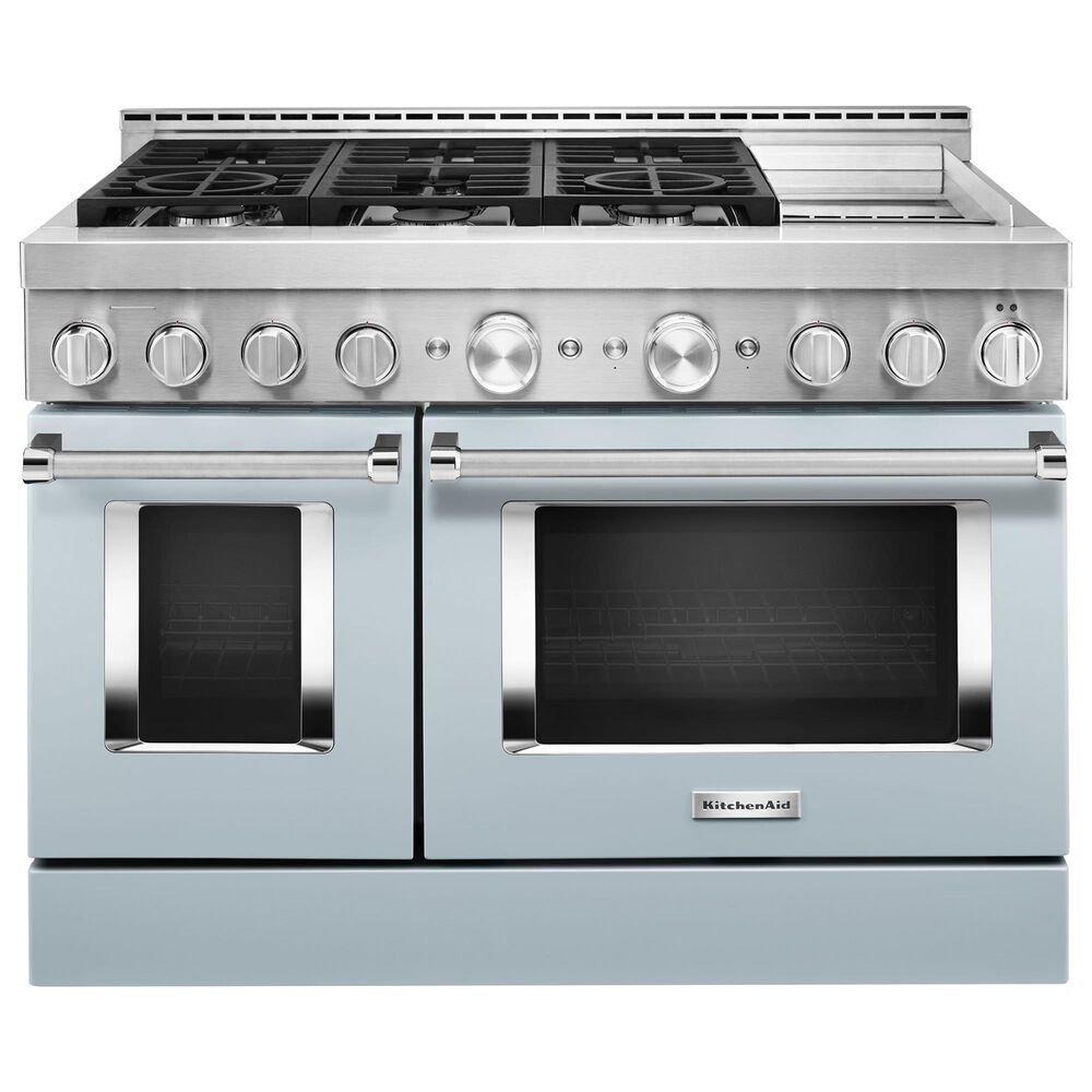 KitchenAid 6.3 Cu. Ft. Freestanding Gas Range with Griddle in Misty Blue, , large