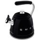 SMEG 2.3L Retro Style Electric Whistling Kettle in Black, , large