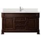 James Martin Vanities Brookfield 60" Single Bathroom Vanity in Burnished Mahogany with Single Hole 3 cm White Zeus Quartz Top and Rectangular Sink, , large