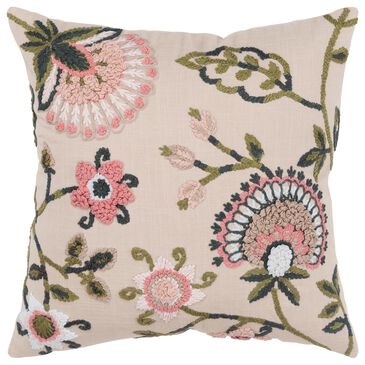Rizzy Home Floral 20" Poly Filled Pillow in Ivory, , large