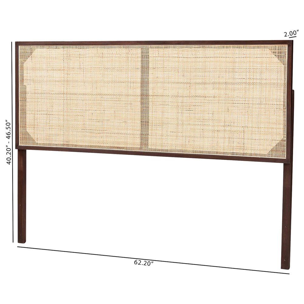 Baxton Studio Aurelia Queen Panel Headboard in Dark Brown and Natural Brown, , large