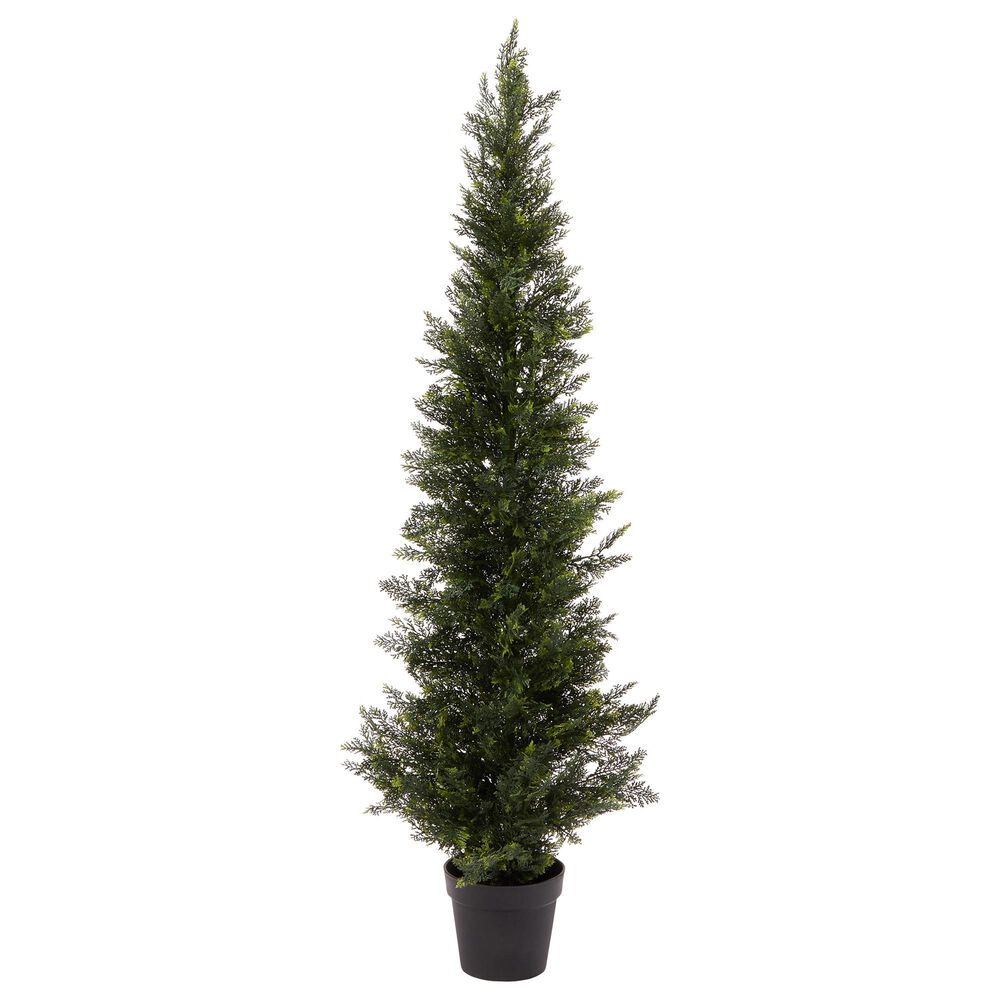 Timberlake 5" Artificial Cedar Topiary Tree with Pot in Green, , large