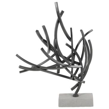 Maple and Jade Abstract Decorative Sculpture with Marble Base in Dark Gray and White, , large