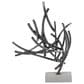 Maple and Jade Abstract Decorative Sculpture with Marble Base in Dark Gray and White, , large