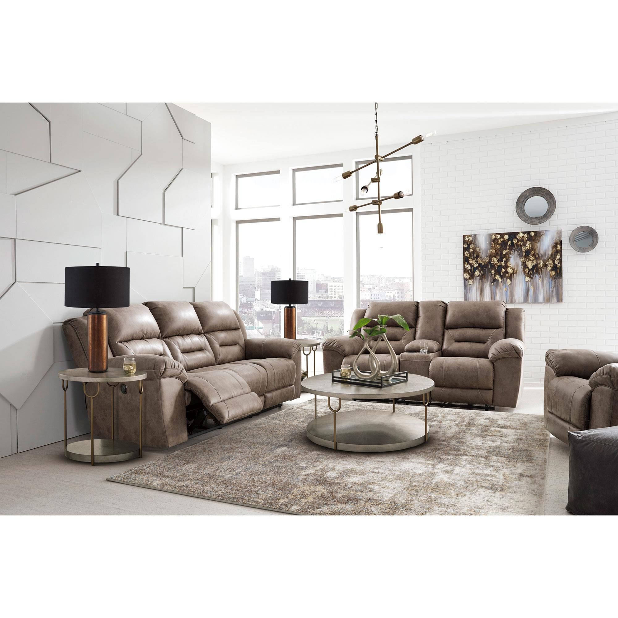 Ashley Stoneland Power Reclining Sofa in Fossil