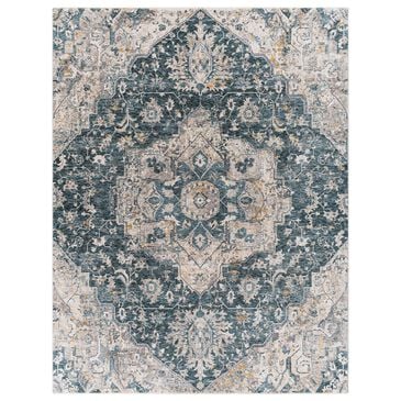 Surya Cardiff CDF-2307 Deep Teal, Blue, Light Gray, Medium Gray, Charcoal and Camel 5" x 7"5" Area Rug, , large