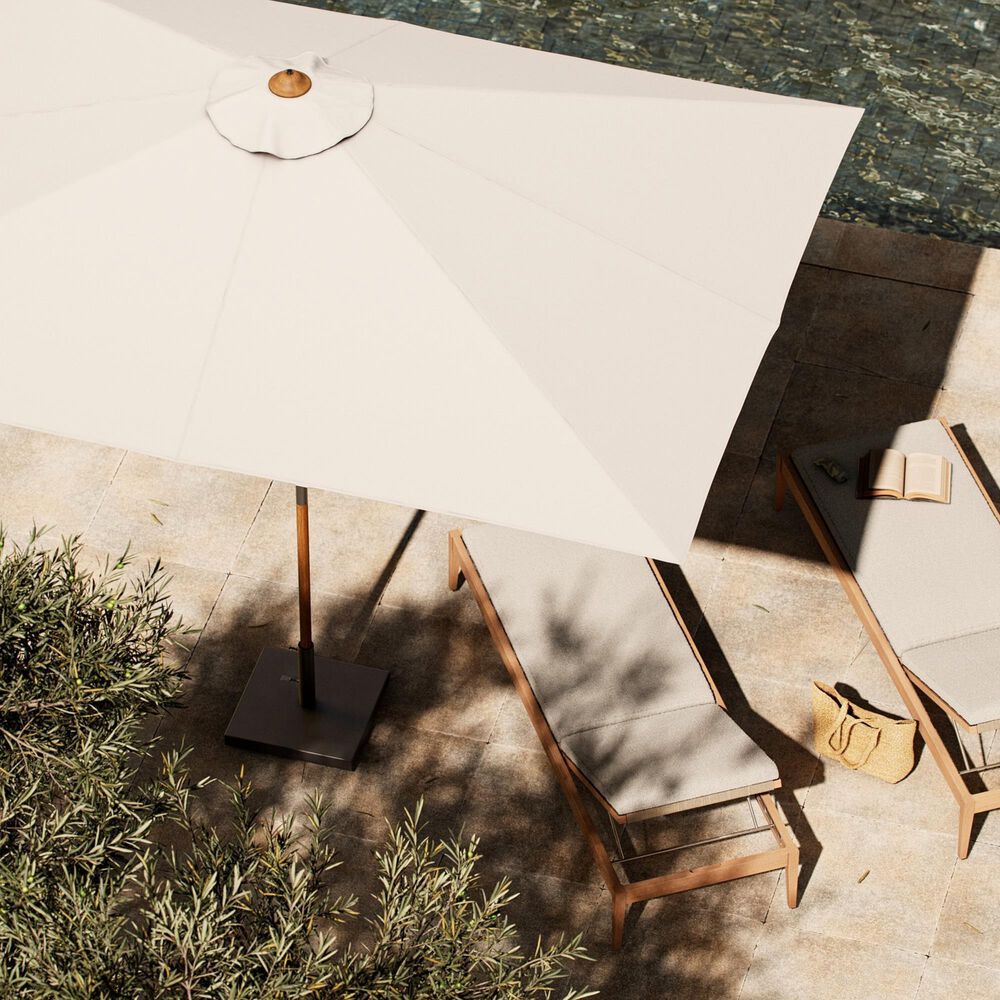 Four Hands Baska 7' x 9.8' Outdoor Rectangular Umbrella without Base in Arashi Salt, , large