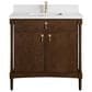 James Martin Kinnsden 36" Single Bathroom Vanity in Sable Oak with Single Hole 3 cm White Zeus Silestone Top and Rectangular Sink, , large