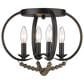 Golden Lighting Flori 4-Light Flush Mount in Matte Black, , large