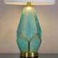 LumiSource Geo Rain Glass Table Lamp in Gold and Turquoise (Set of 2), , large
