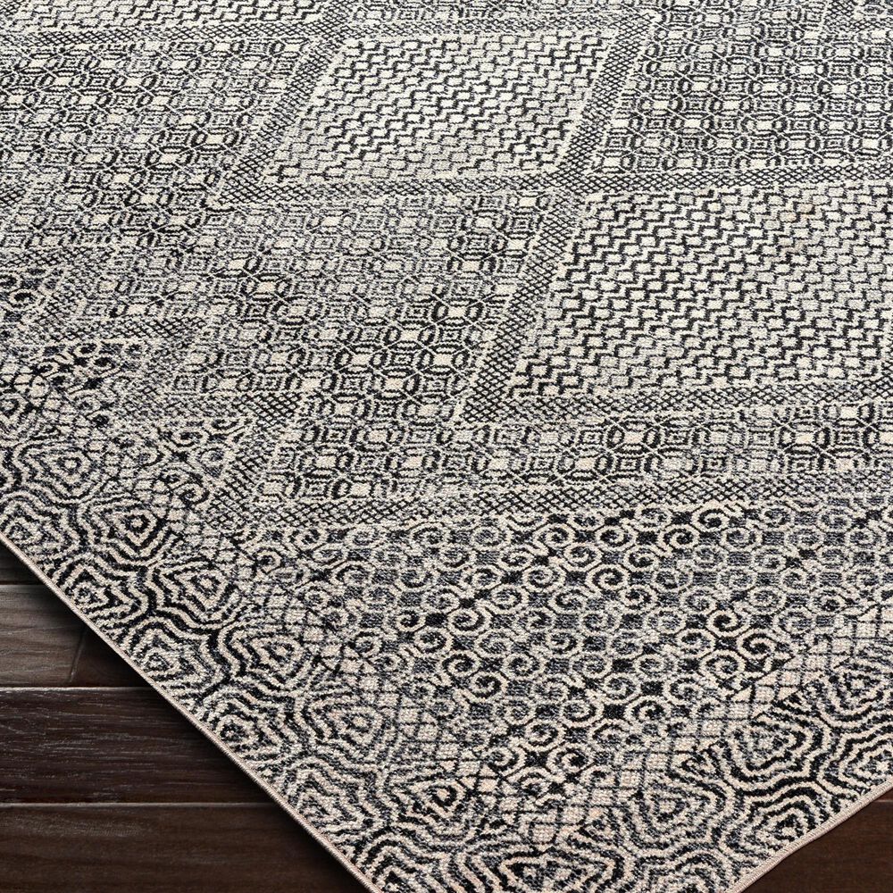 Surya Lavadora LVR-2342 2&#39;7&quot; x 7&#39;3&quot; Black, Gray and Light Gray Runner, , large