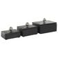 Maple and Jade 3-Piece Decorative Box Set with Knob in Black and Silver, , large